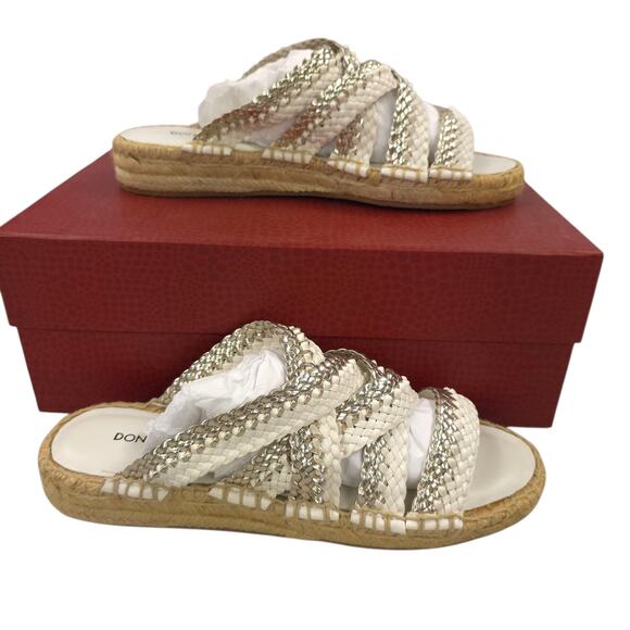 Donald J Pliner Rhonda Sandals Off White Nappa Strappy Shoes - Picture 1 of 10